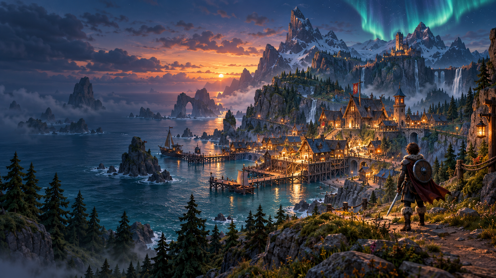 Nordic-inspired fantasy world concept artwork